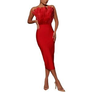 Amina Glam Womens Midi Dress